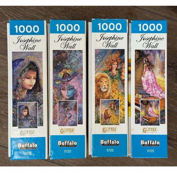 Josephine Wall Jigsaw Puzzles 4 Glitter 1000 Piece Winter Butterflies Leo Pink - Picture 2 of 6